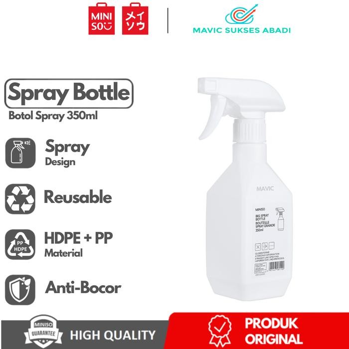 Miniso Large Capacity Press & Spray Bottle Botol Sabun Soap 350ml - Spray 350ml