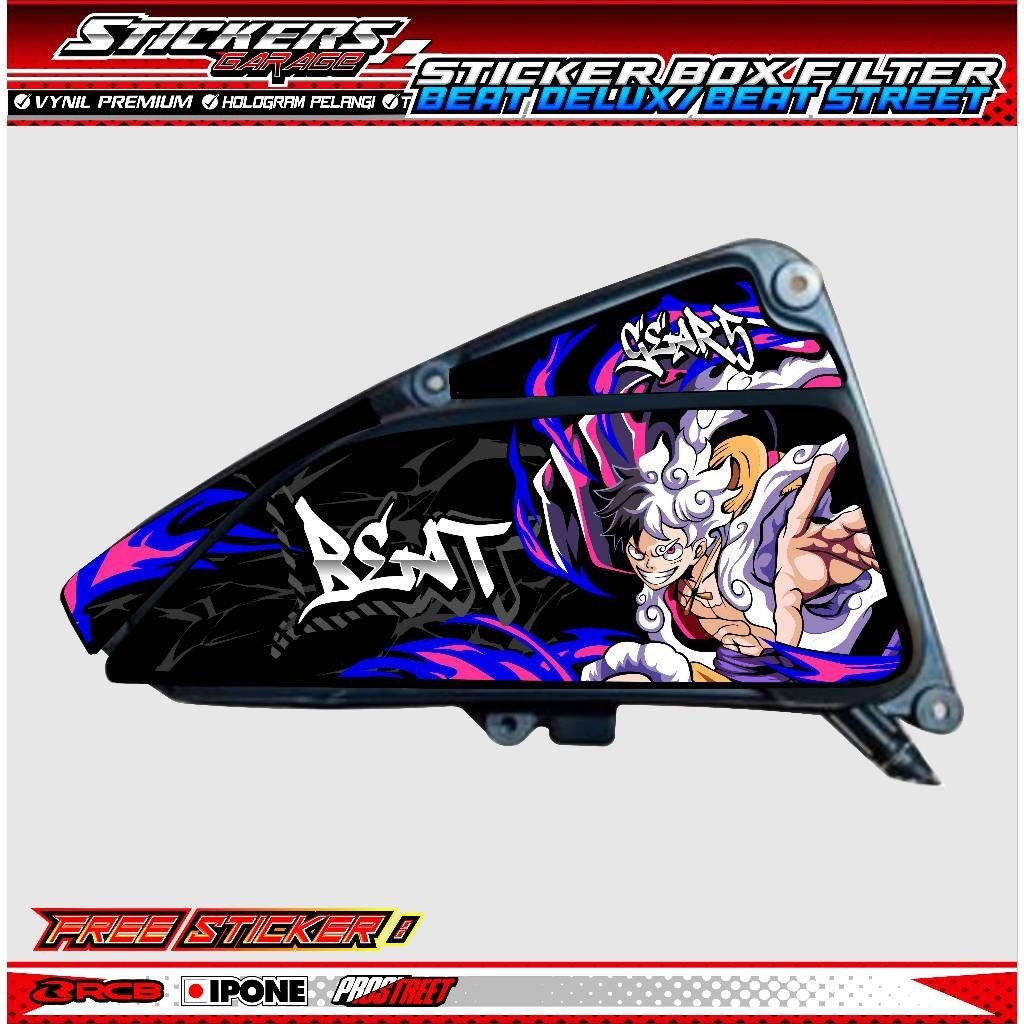 STICKER BOX FILTER BEAT DELUXE - STREET ONE PIECE EDITION / STRIPING PELINDUNG BOX FILTER BEAT DELUX