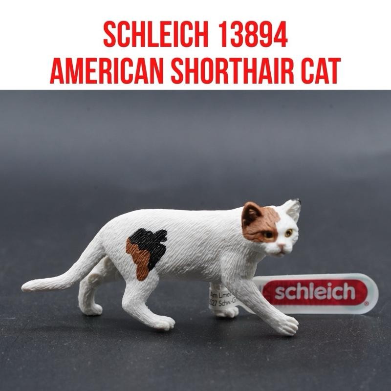 Schleich 13894 American Shorthair Cat Kucing American Shorthair Felis catus Mainan Figure Binatang M
