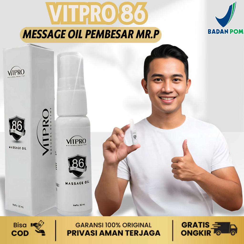 ORIGINAL PABRIK VITPRO 86 Minyak Pijat Pria 30ml – Perawatan & Pembesar MR.P, Hasil Permanen, Aman B