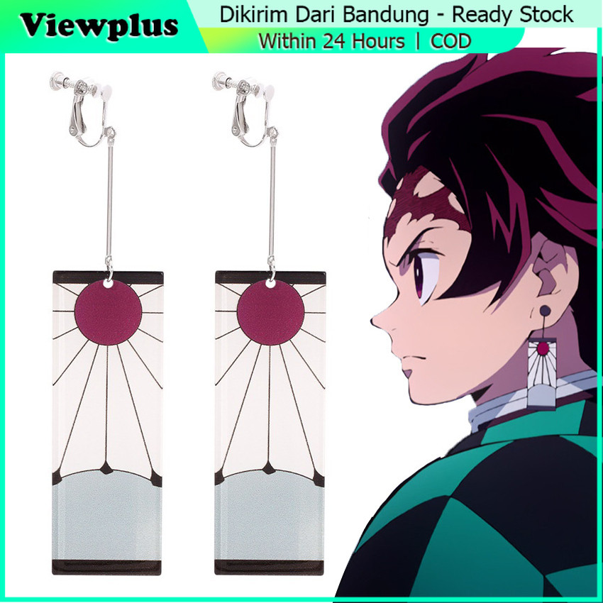 Aksesoris Anting Anime Hanafuda Tanjiro Demon Slayer Kimetsu no Yaiba
