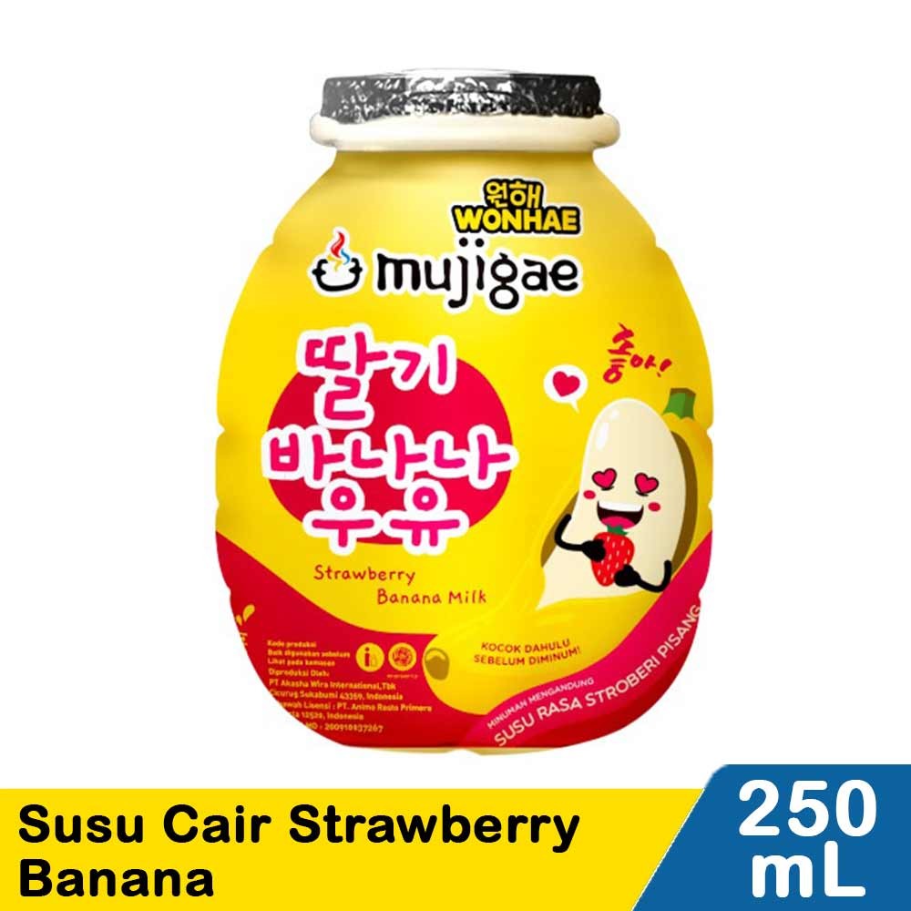 MUJIGAE SUSU CAIR STRWBRRY BANANA 250mL