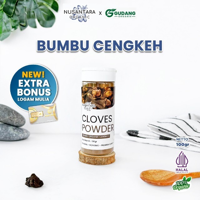 Nusantara Organic Cengkeh Bubuk Clove Powder Organik Murni Tanpa Campuran Bumbu Dapur Asli 100gr Gud