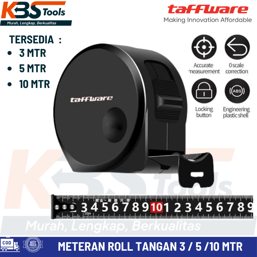 Meteran Roll Panjang 3 / 5 / 10 Meter- Tape Measure - Meteran Tukang Taffware