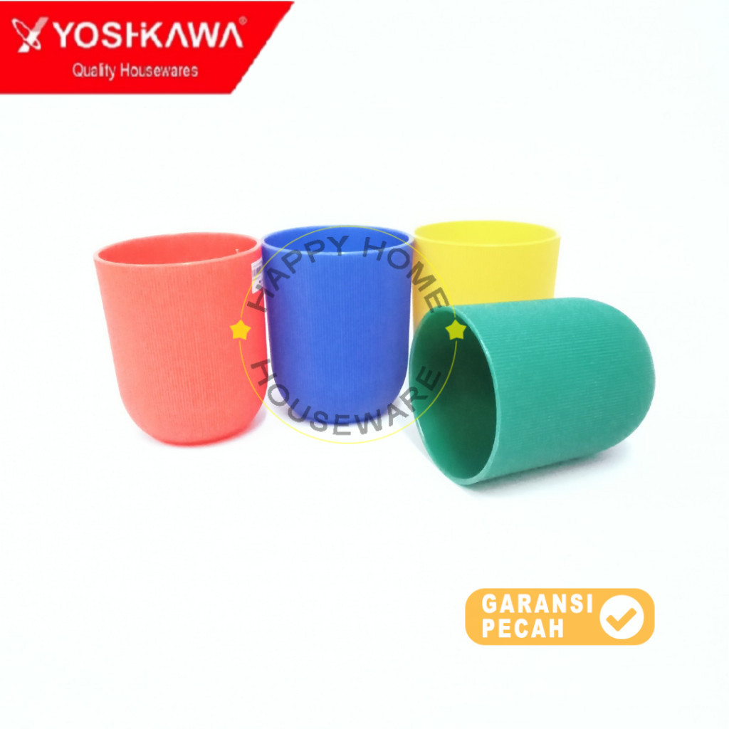 YOSHIKAWA GELAS/ TUMBLER PLASTIK SERBAGUNA 390ML VARIAN WARNA GL-147