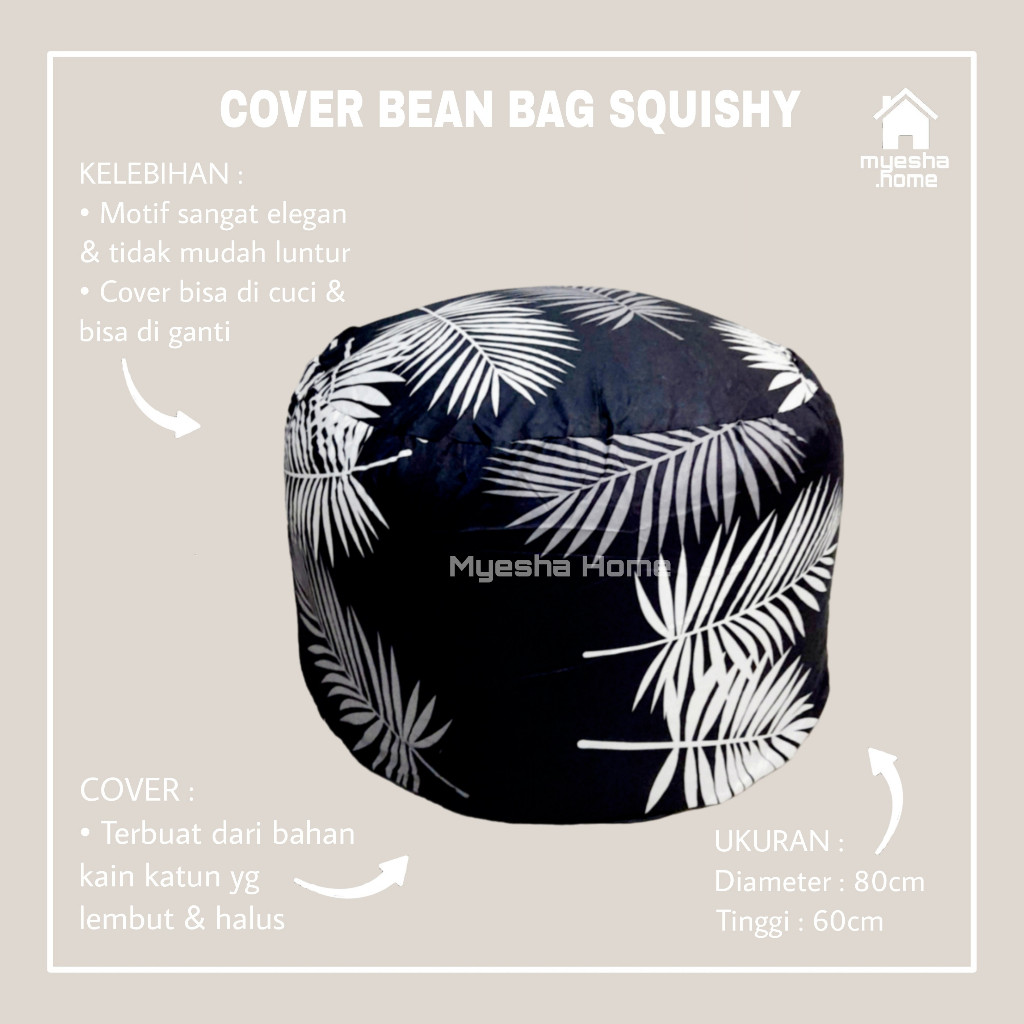 Cover Sofa Bean Bag Squishy / Sarung Sofa Bean Bag Bulat CBS50