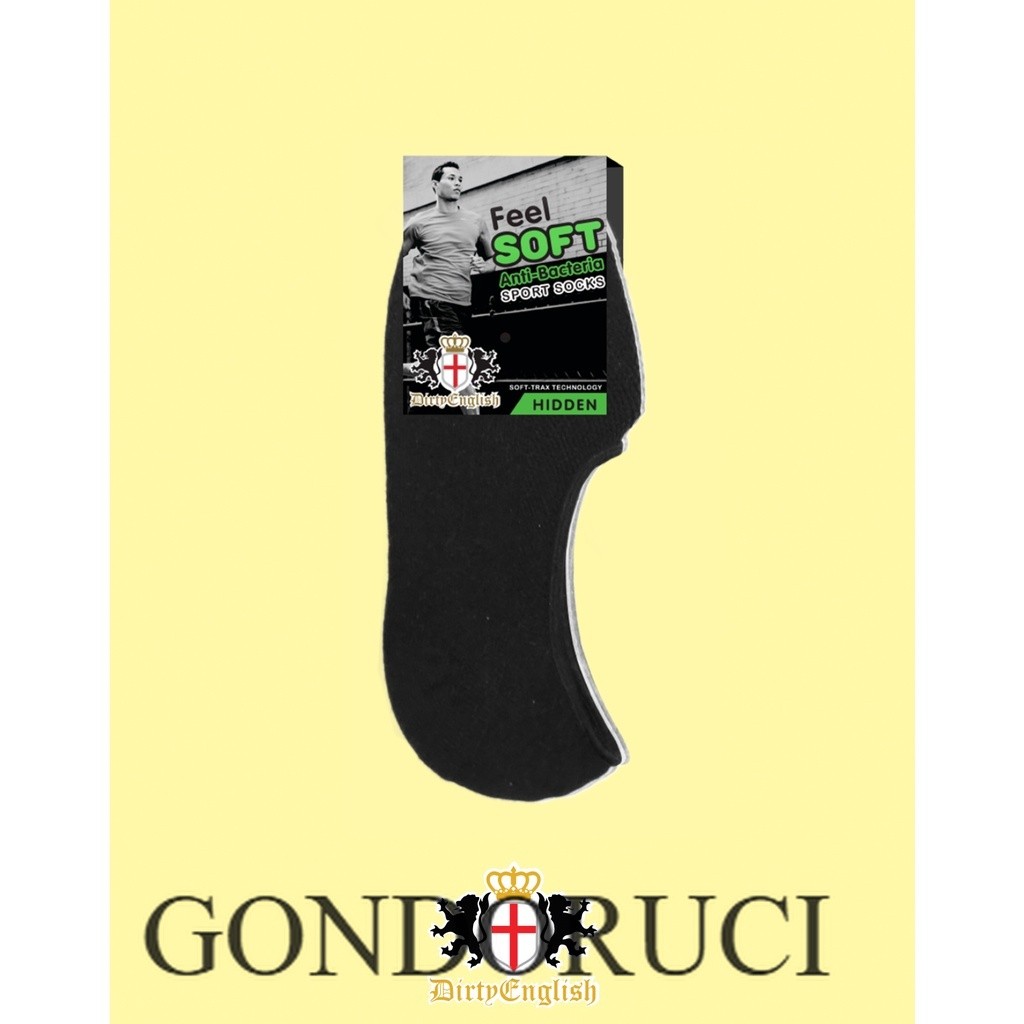 [  LUCIAMO ]  DIRTY ENGLISH Men Sport Hidden Sock Anti Bacteria 3 Pairs Pack - Kaos Kaki Olahraga 3 