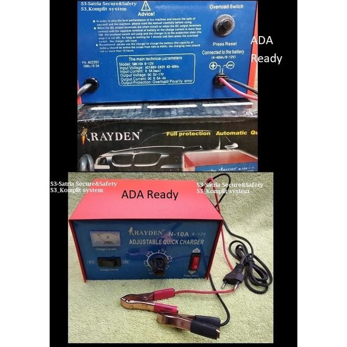 CHARGER AKI RAYDEN 10A BENTUK SOLID KECIL / CAS AKI 10A