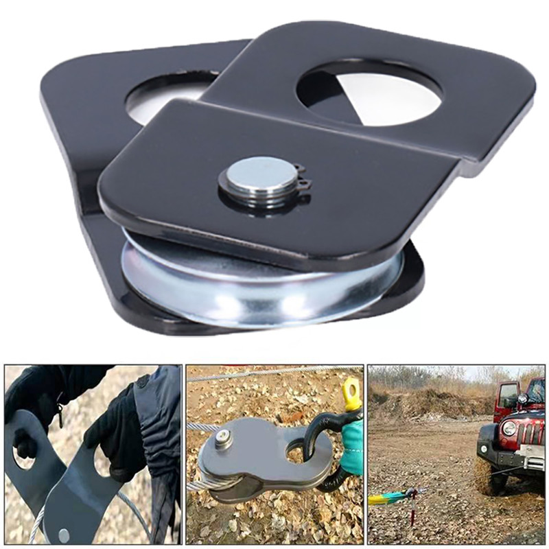 Snatch Block 4 Ton 8800 LB Heavy Duty Universal Winch Towing Pulley Double The Capacity of Your Winc