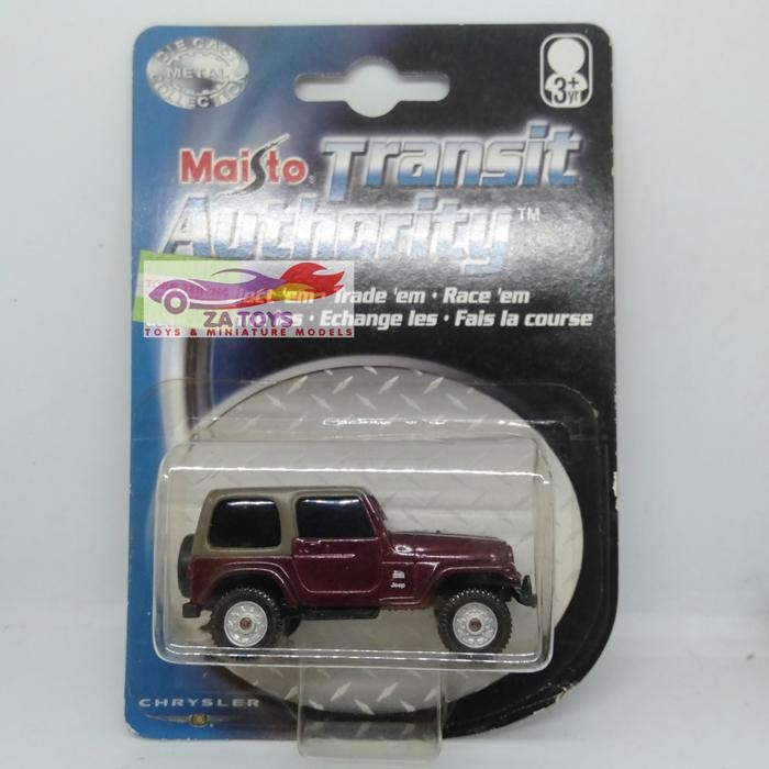 Diecast Jeep Wrangler Sahara Maroon by Maisto Skala 1:64 ANS99