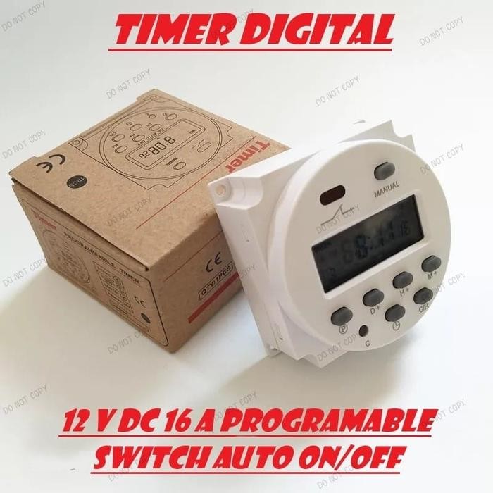 TIMER DIGITAL 12V DC 16A PROGRAMABLE SWITCH AUTO ON/OFF Timer 12 V