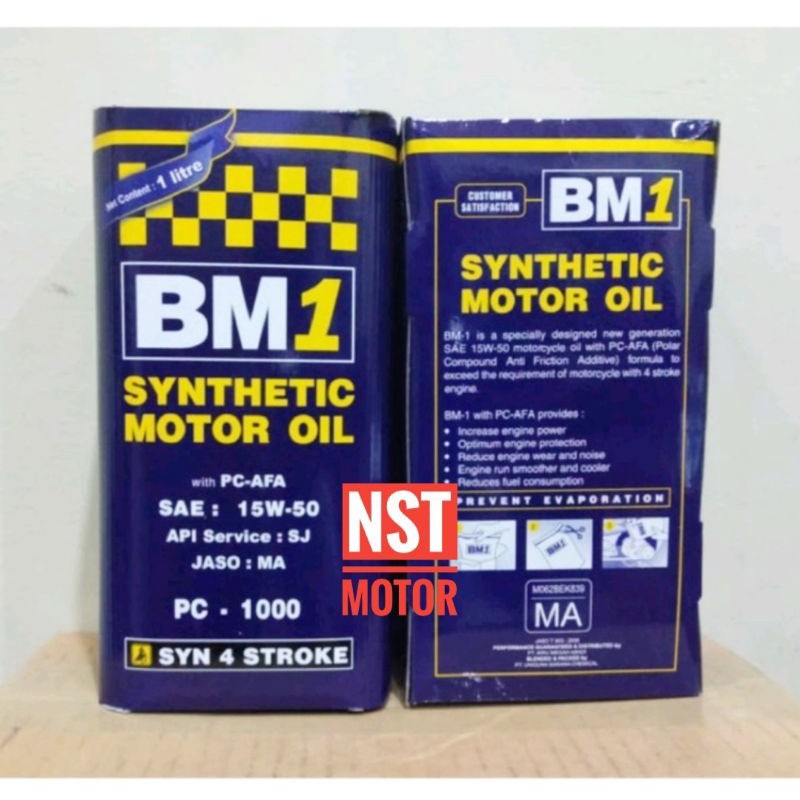 Oli BM1 PC 1000 4T Sae 15W50 1 Liter Oli Motor Sport Original Asli BM1