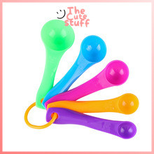 COD Set 5 in 1 Sendok Takaran Bumbu Kue Air Plastik Warna Warni Alat Ukur Dapur Premium