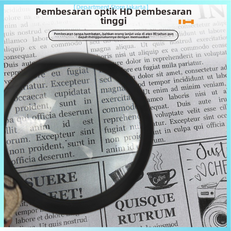 Kaca Pembesar Lipat 15x - Kaca Pembesar Gantungan Kunci Kulit, Alat Baca Portable Untuk Lansia & Buk