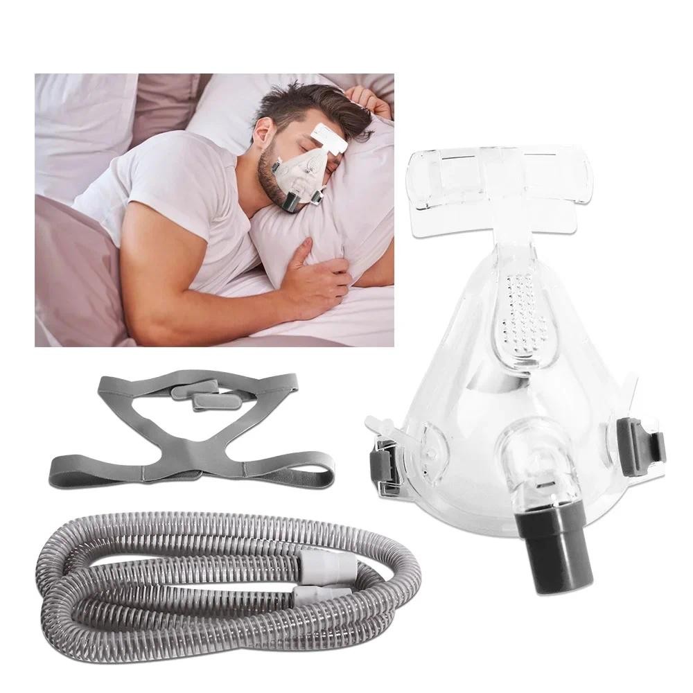 Adjustable CPAP Full Face Mask Respirator Ventilator & Headgear Nose Mask Auto CPAP COPD BiPAP Anti 