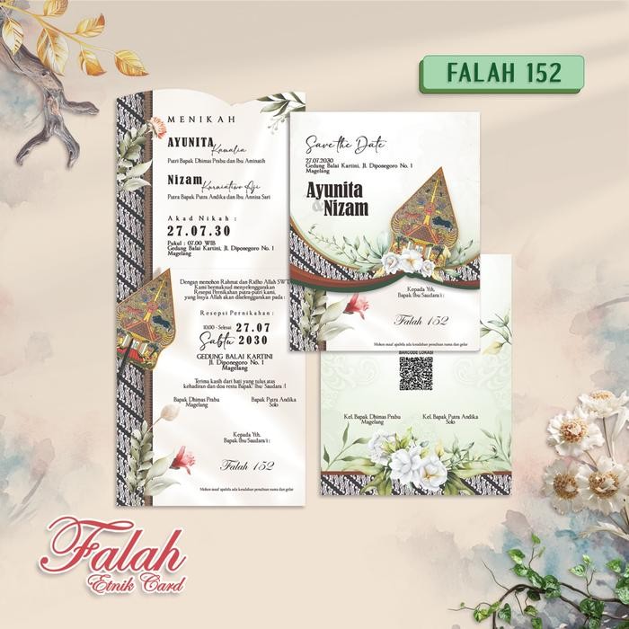 Blangko Undangan Kosong Pernikahan FALAH 152 Cantik Harga Murah Unik