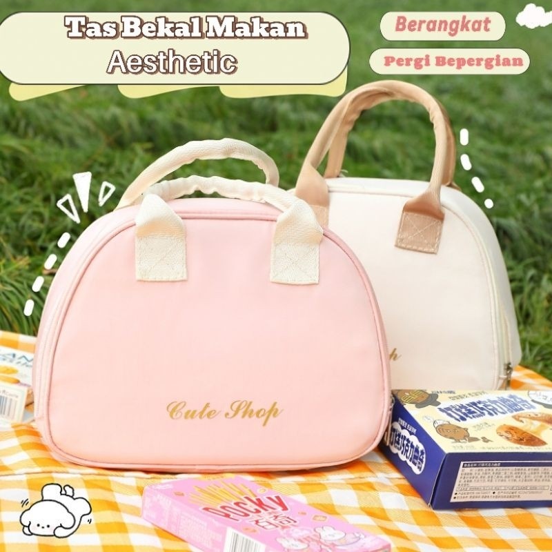 Tas Bekal Makan Aesthetic korea stlye/Lunch bag cooler Aluminium foil kapasitas besar import -BM32