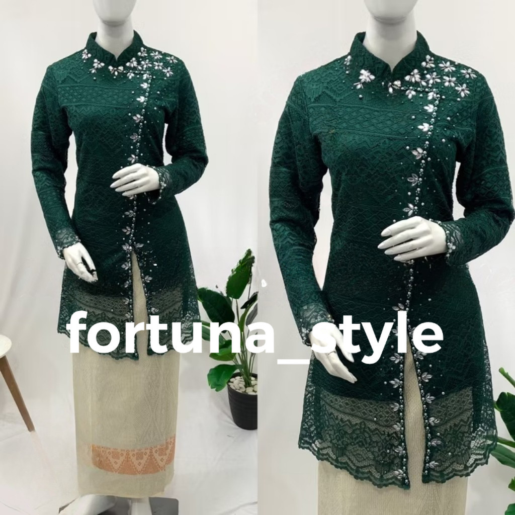LAPAKSHOP fortuna_style | Set Kebaya Brokat Nagita | Kebaya Ibu Besan | Kebaya Set Songket | Kebaya 