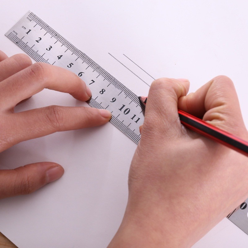 (MGS)  Penggaris besi 30cm bahan stainless steel / Mistar Garisan Besi Penggaris Panjang 30cm Ruler 