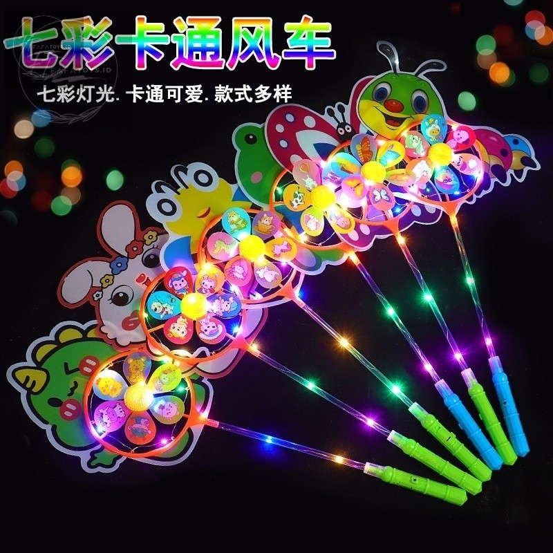 PERFECTTOYS.id - MAINAN KINCIR ANGIN LED/ KINCIR ANGIN LAMPU LED RAINBOW DISCO / LED
