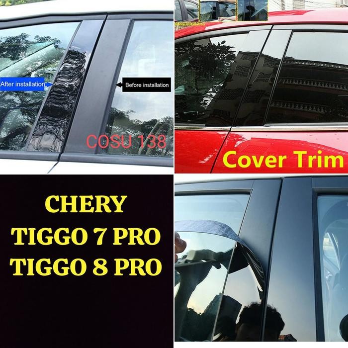 PROMO[Best Seller] Sticker Stiker Pintu Pilar Piano Black Glossy Chery Tiggo 7 8 Pro Max CSH - T 8 P