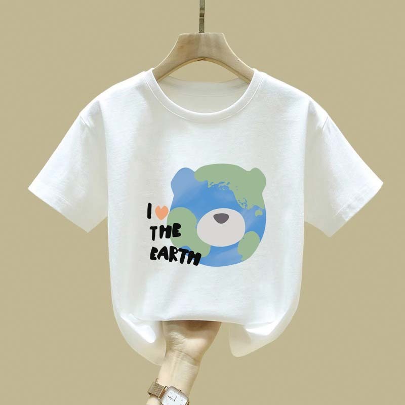 JiOJiO Cetakan grafiti huruf beruang desain Korea Korea pakaian anak baju anak perempuan baju anak l