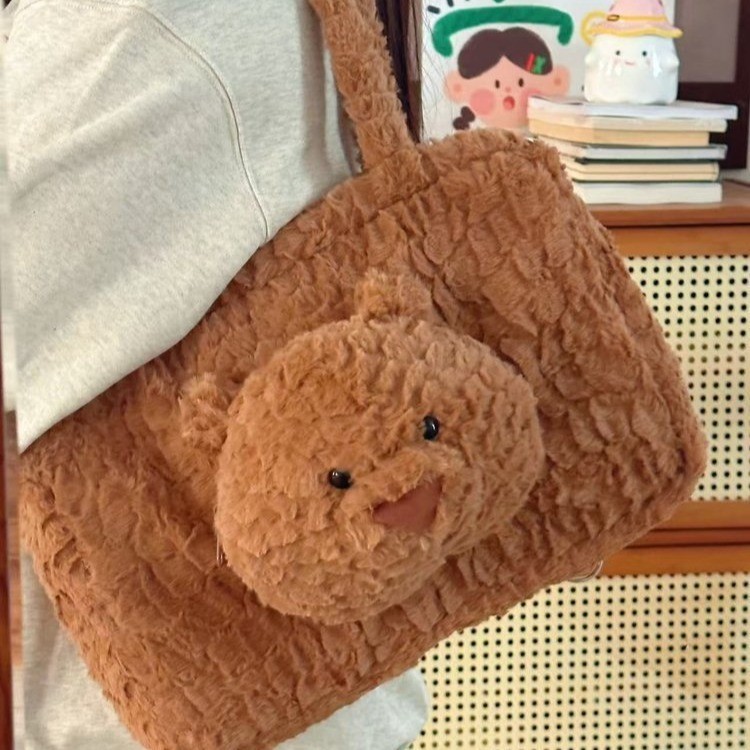 TasBagus COD Tas Ransel Boneka Beruang Kartun Mewah, Tas Bahu Berkapasitas Besar, Tas Wanita