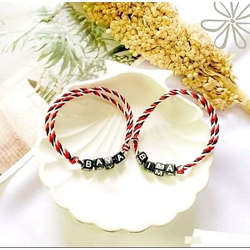GELANG TALI TRIDATU KHAS BALI CUSTOM NAMA / GELANG TRIDATU CUSTOM NAMA / GELANG NAMA ANAK ANAK DAN D
