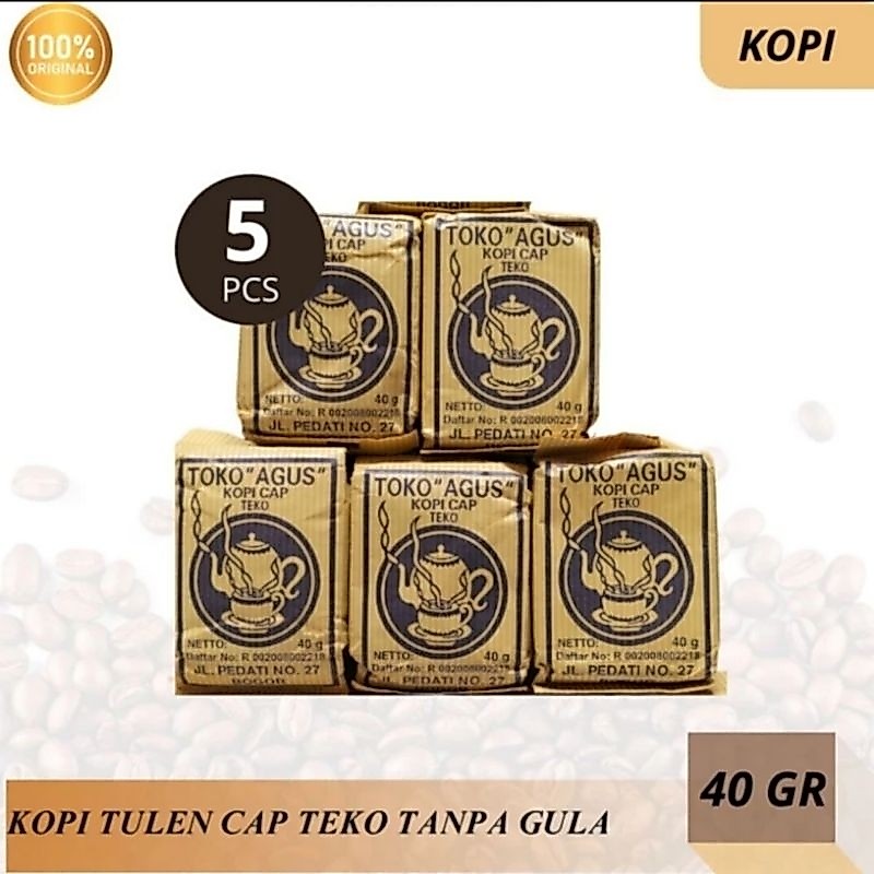 Kopi CAP TEKO 40g Tanpa Gula Khas Bogor (isi 5sachet)