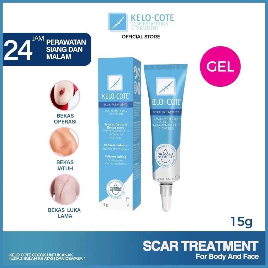 KELO COTE GEL OBAT BEKAS LUKA OPERASI SAYATAN dan KELOID IMPOR ORIGINAL 15 gr