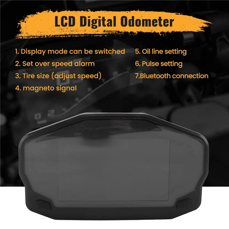 Speedometer LED Motor Klasik, Speedometer ABS, Odometer Digital LCD, Pengukur Bahan Bakar Untuk 1/2/
