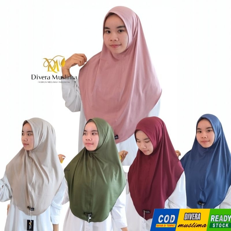 DM - Daily Hijab Pastel Instan non pet Size L / Bergo Non PEt Antem Matt Jersey Kerudung Nyaman Musl