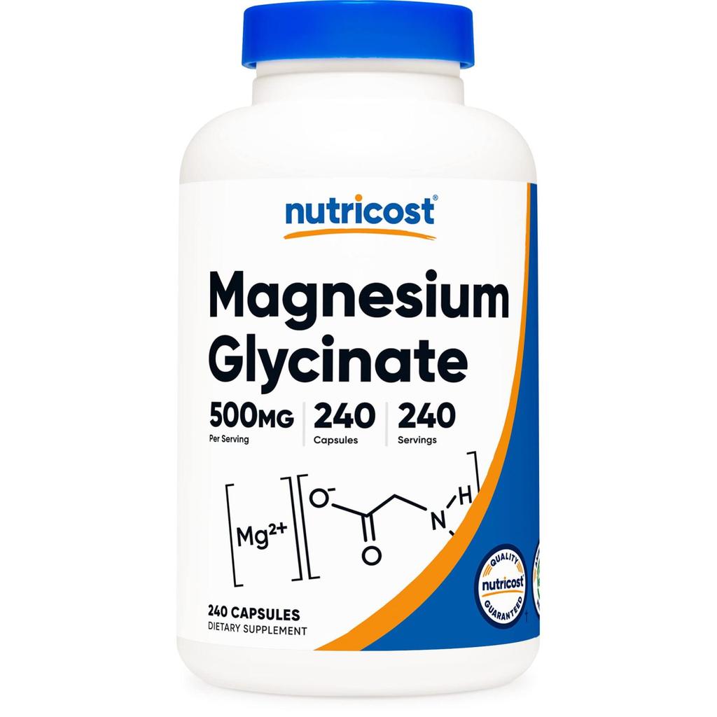 Nutricost Magnesium Glycinate Capsules (500 mg) 240 Capsules