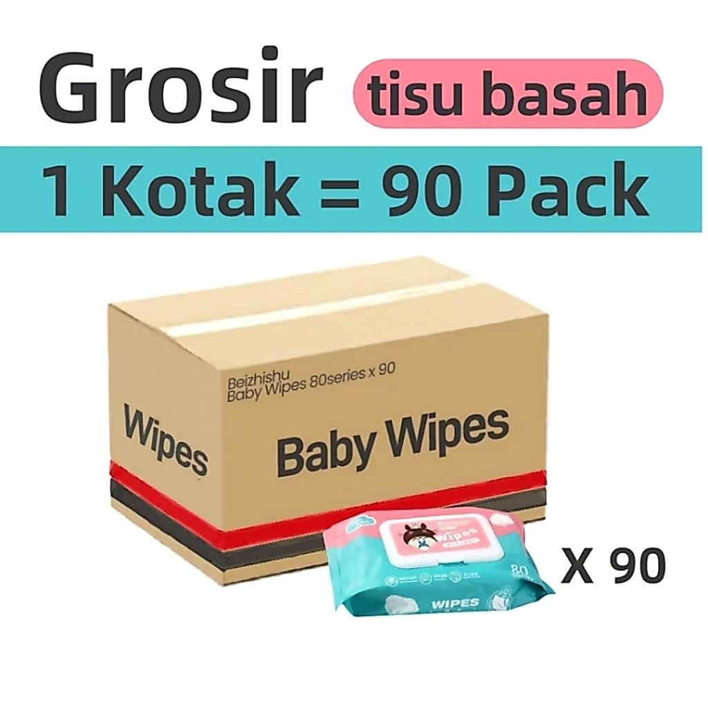 Tisu Basah Bayi Aman (1 Dus=90 Pack) Grosir Murah