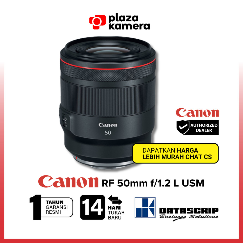 Canon RF 50mm f/1.2 L USM Lens Full Frame EOS R Portrait Bokeh Prime Lensa Kamera Mirrorless Garansi