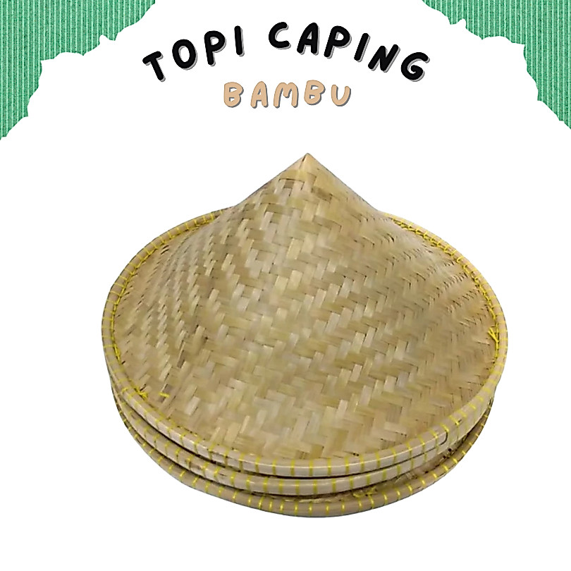 READY STOK Topi Caping Anyaman Bambu Caping Tudung Topi Petani Topi Caping Gunung BISA GOSEND/Awet/T