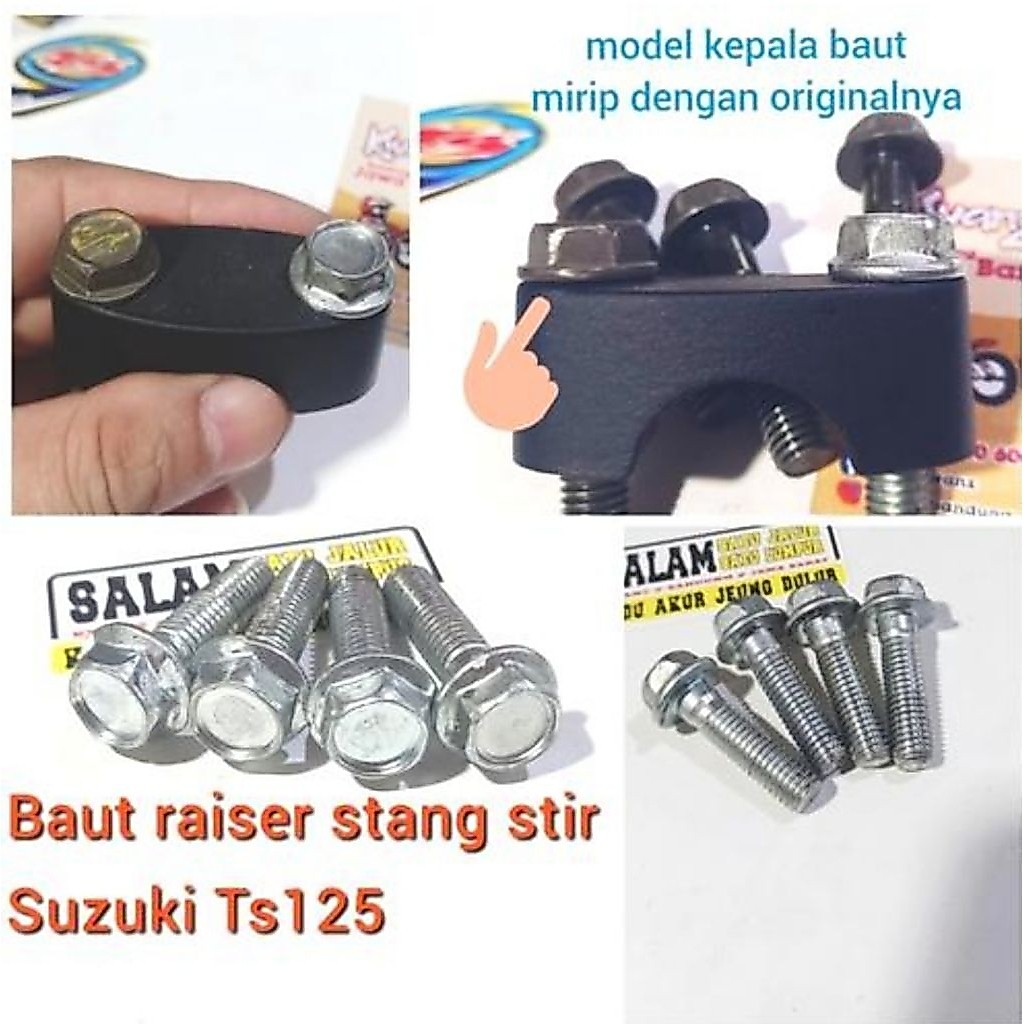 Baut raiser stang stir TS125 mirip originalnya baut tutup stang TS125 baut kleman stang TS125 baut r