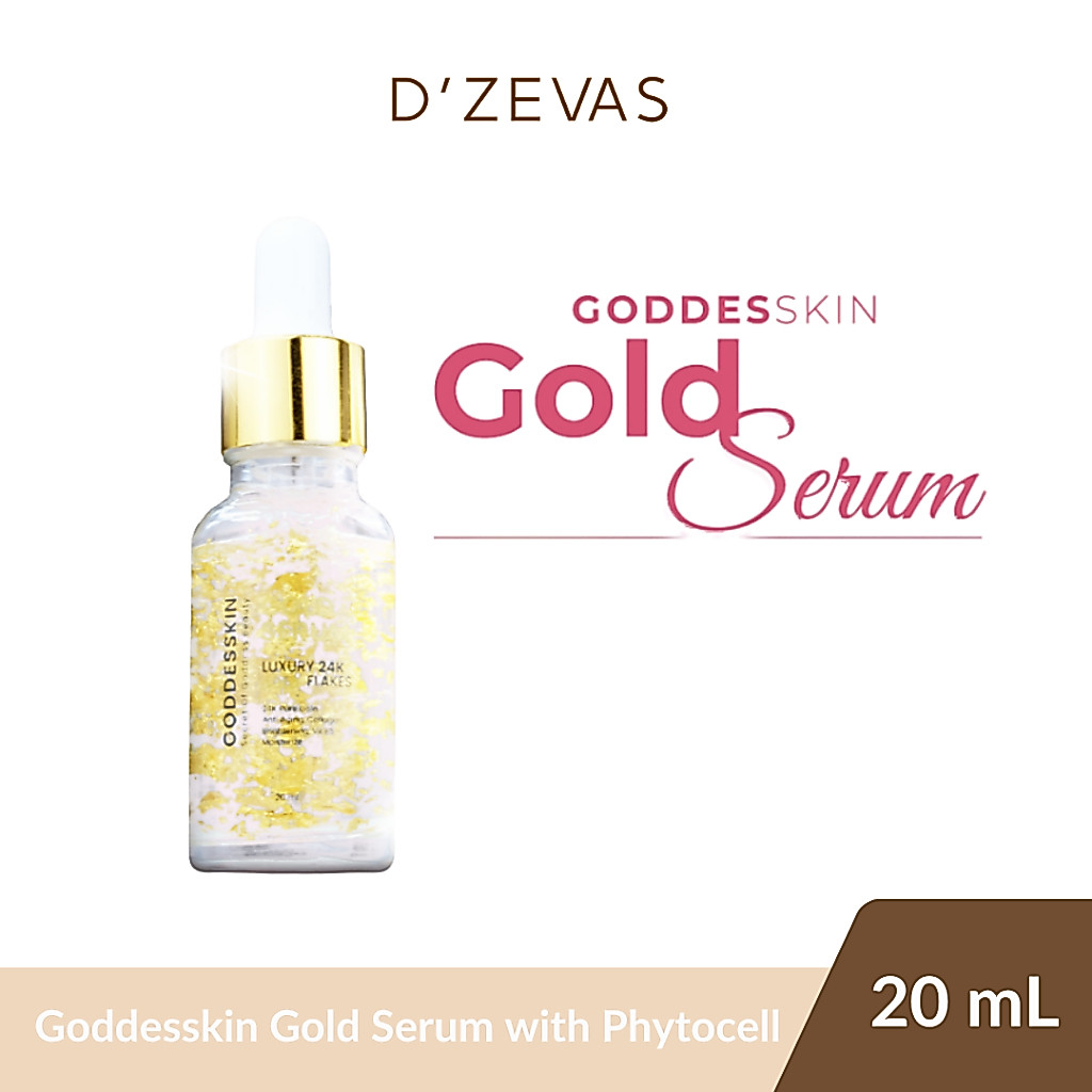 DZEVAS Goddesskin Gold Serum 20ml Luxury 24K Flakes Anti Aging Brightening