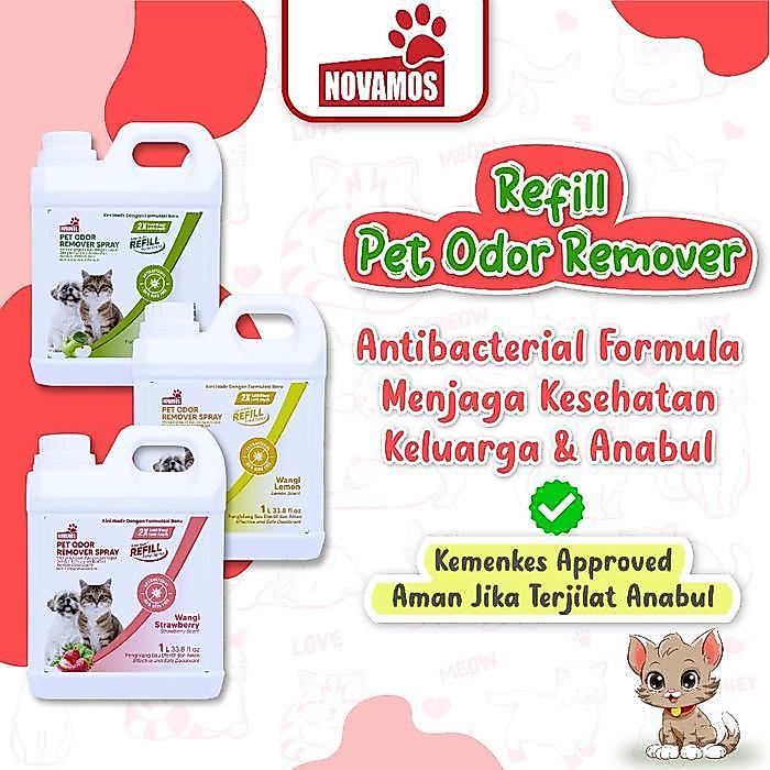 Promo Novamos Refill 1Ltr Odor Remover Lebih Hemat ~ Isi Ulang Pet Odor Remover Spray / Penghilang