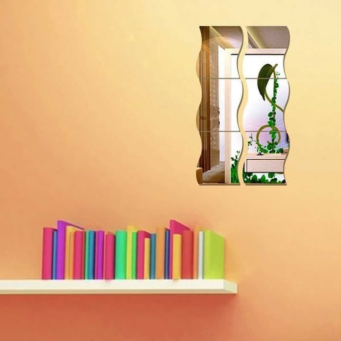 Dekorasi Dinding Stiker Cermin Tempel Acrylic Kaca Ruangan
