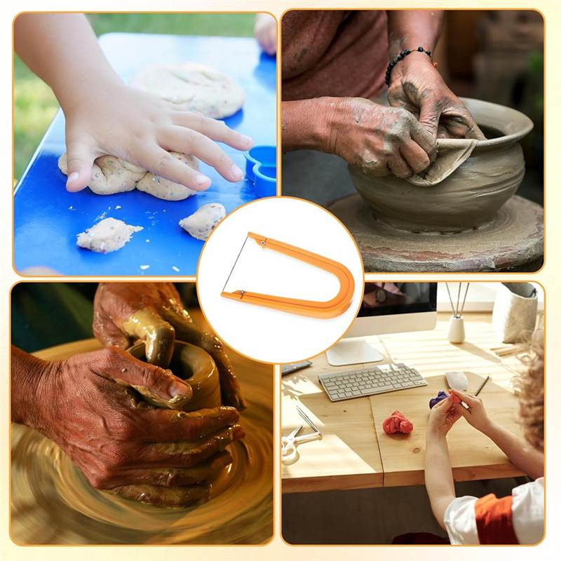 

THIVN-Clay Wire Cutter, 5.12 X 3.35 Inch Plastic Clay Cutter Pottery Wire Tool For Cutting Mud Handcraft