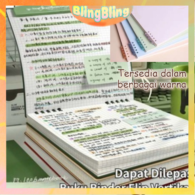 

【Ready】Buku Tulis Kotak Spesial(Bukan A5/B5)/Desain Flip Vertikal&Binder 360°,Cocok untuk Pelajar/Mahasiswa