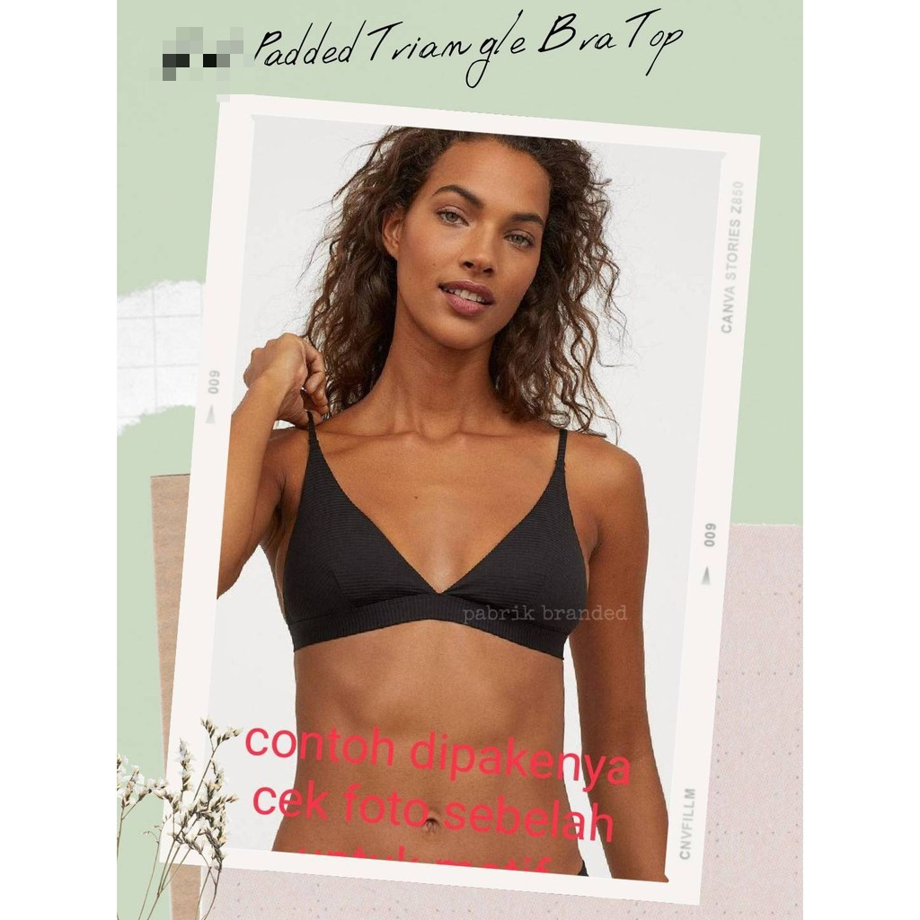 Pabrik branded HaeM padded triangle bra set 36 38 40 42 46 beha bh bikini undergarment mewah cantik 