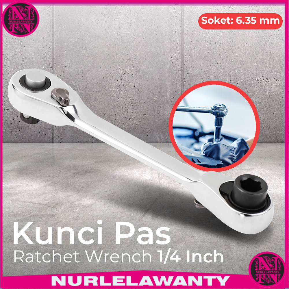 

- JNGEK Kunci Pas Ratchet Wrench 1/4 Inch - CR-V54 -