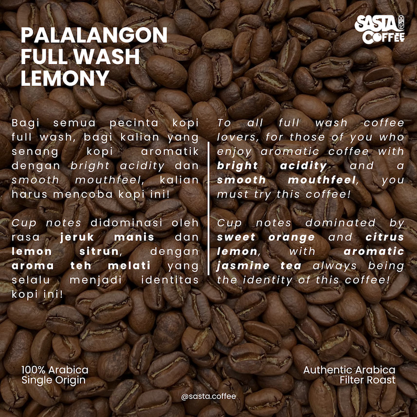 

JAMIN MURAH !!!Kopi Arabika Ciwidey Palalangon Full Wash Lemony Filter Roast 200 Gram Biji Bubuk(BISA LANGSUNG ORDER)