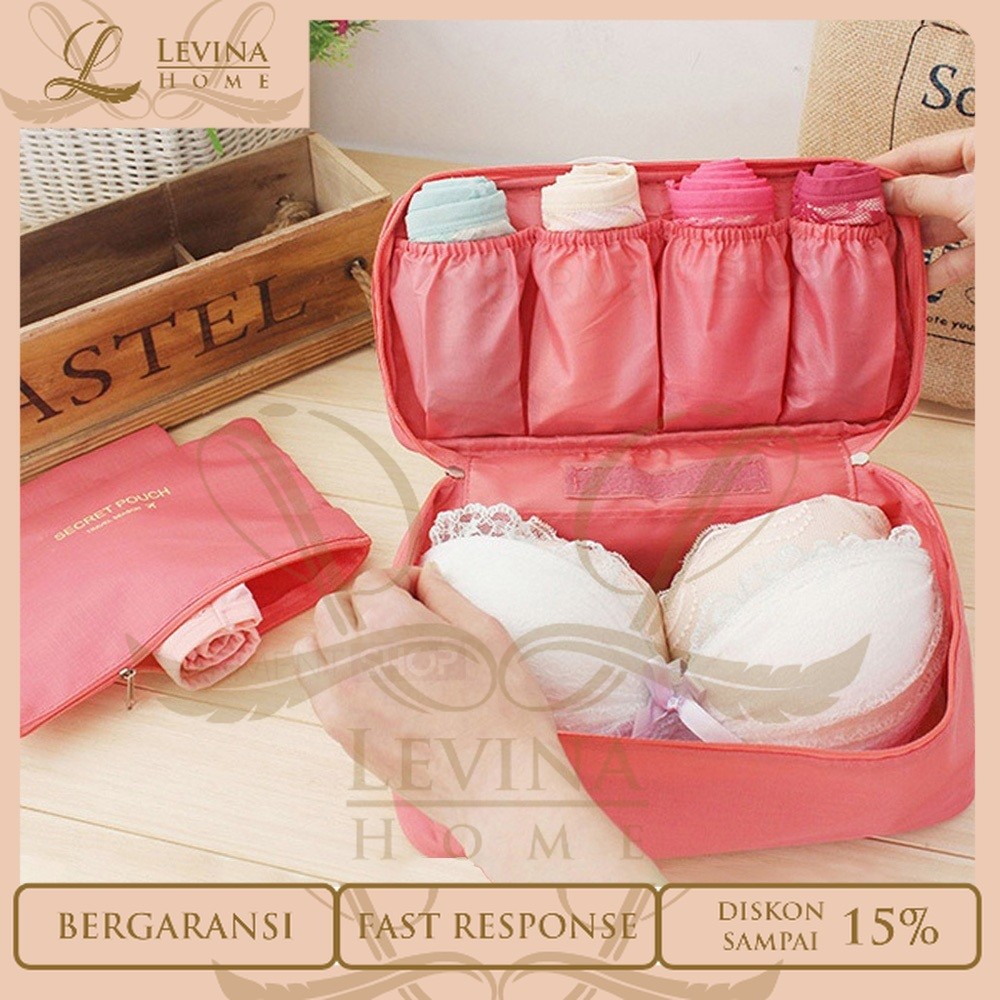 Underwear Pouch Tas Travel Organizer Bag Bra Celana Dalam BH Kaos Kaki Waterproof Travelling Pouch –
