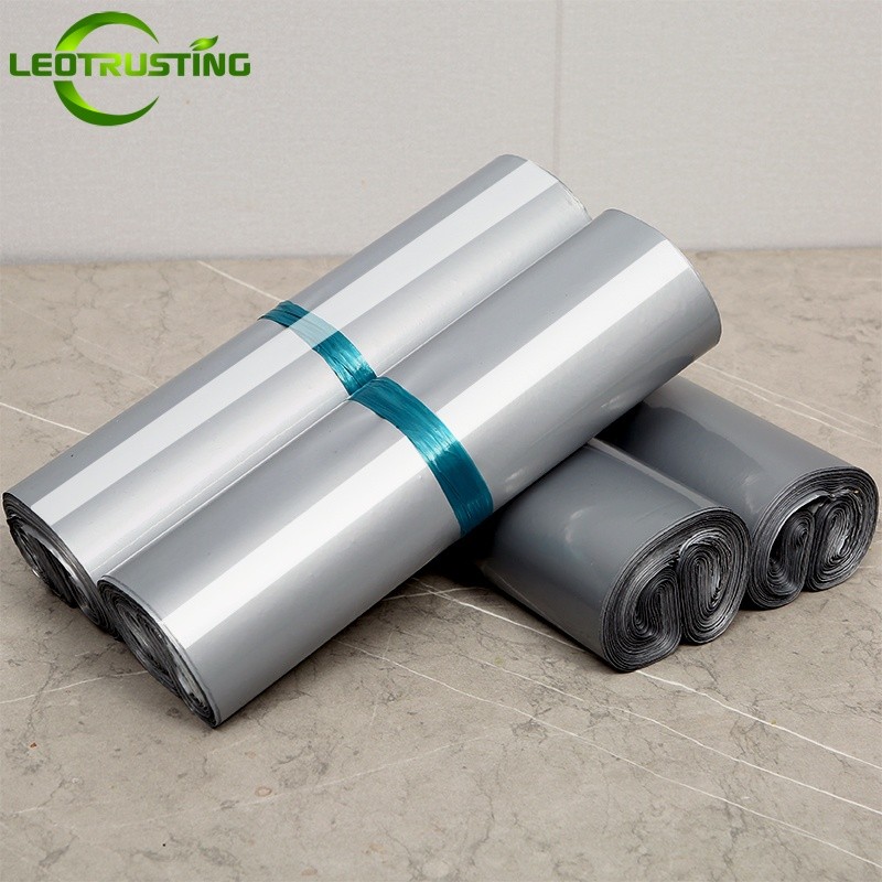 

50PCS Silver-Gray Quality Poly Mailer Express Envelope Mailing Adhesive Pouches DIY Plastic Clothing Dress T-shirt Shoes Box Bag