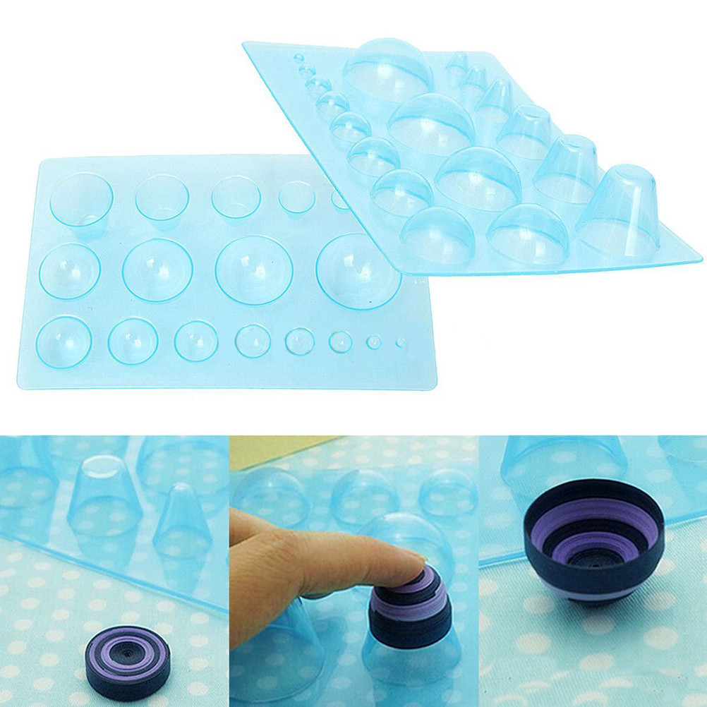 

Plastic Paper Quilling Mould Half Ball Domes DIY Papers Craft Scrapbooking Decoration For Kid 13*20cm Artwork Papercraft Tool
