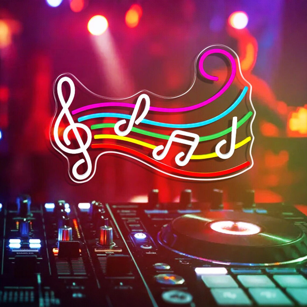 

Music Notes Neon Sign,Music Room Sign,Live Music Wall Art, Live Show Musical Studio Party Decor, Gift for Music Lovers
