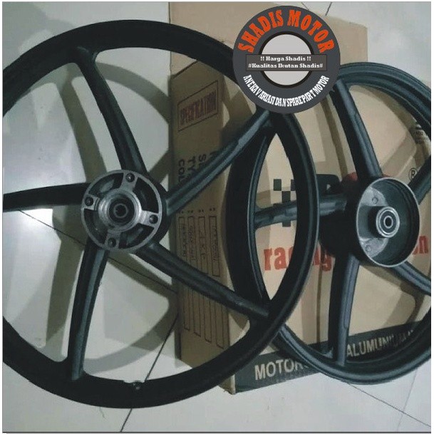Velg Bintang Motor Merk PSW Ukuran 140/160 Ring 17 Motor Revo Absolute Blade Warna Hitam Velg Palang